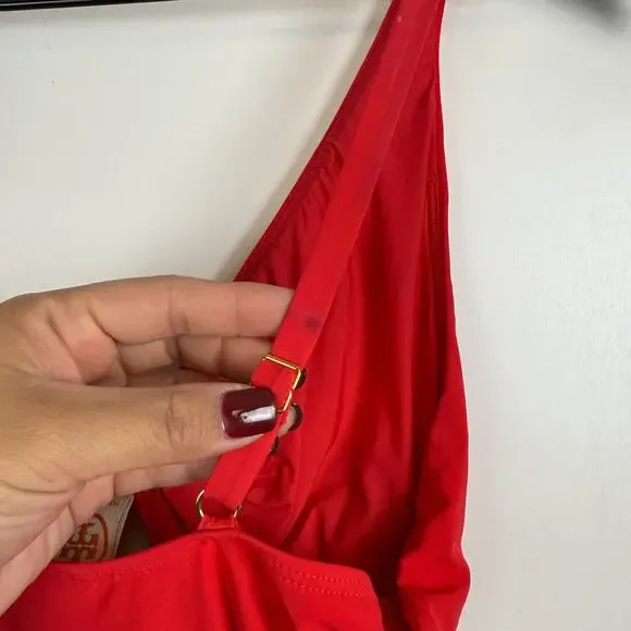 Tory Burch Poppy Red Palma Cut Out One Piece Swim Suit - S - Picture 6 of 8